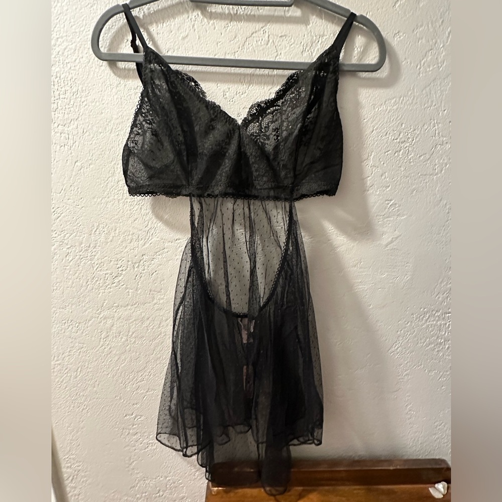 Victoria’s Secret black polka dot lingerie